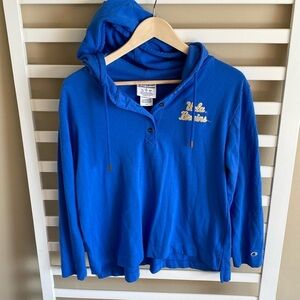 Champion UCLA Bruins Hoodie Womens Size Large Blue Yellow Pullover